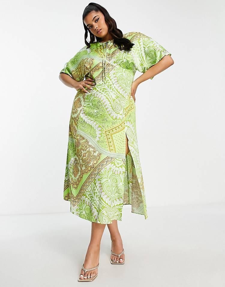 Vestido de festa plus size verde