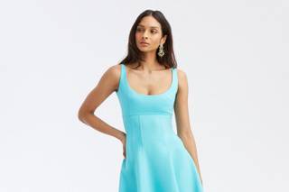 Vestido azul para casamento