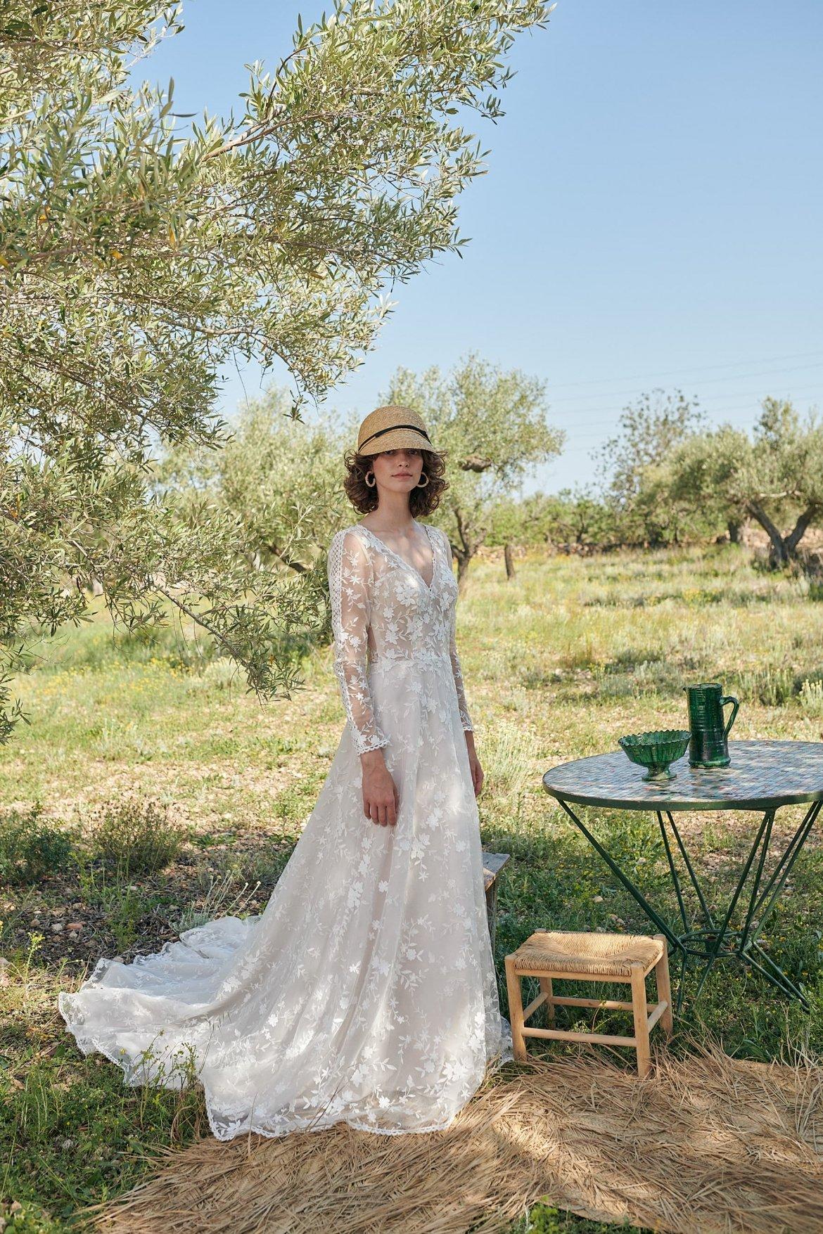 Vestido de noiva de manga longa