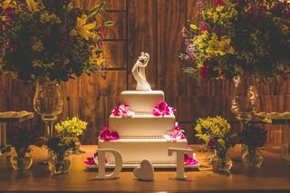 Bolo de casamento quadrado