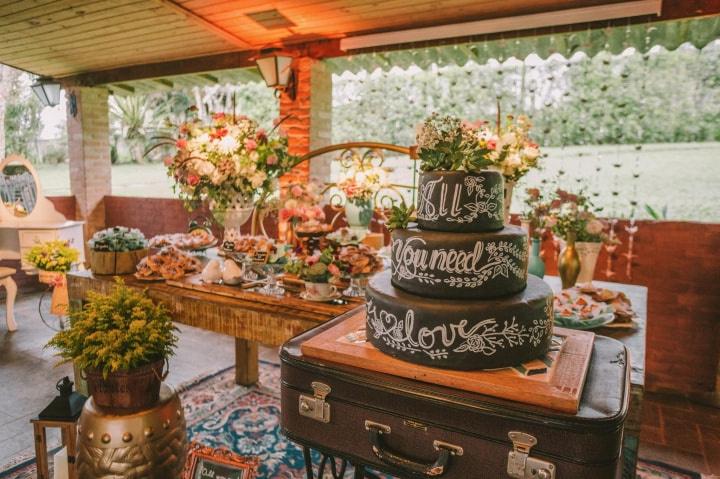 Bolo decorado de casamento