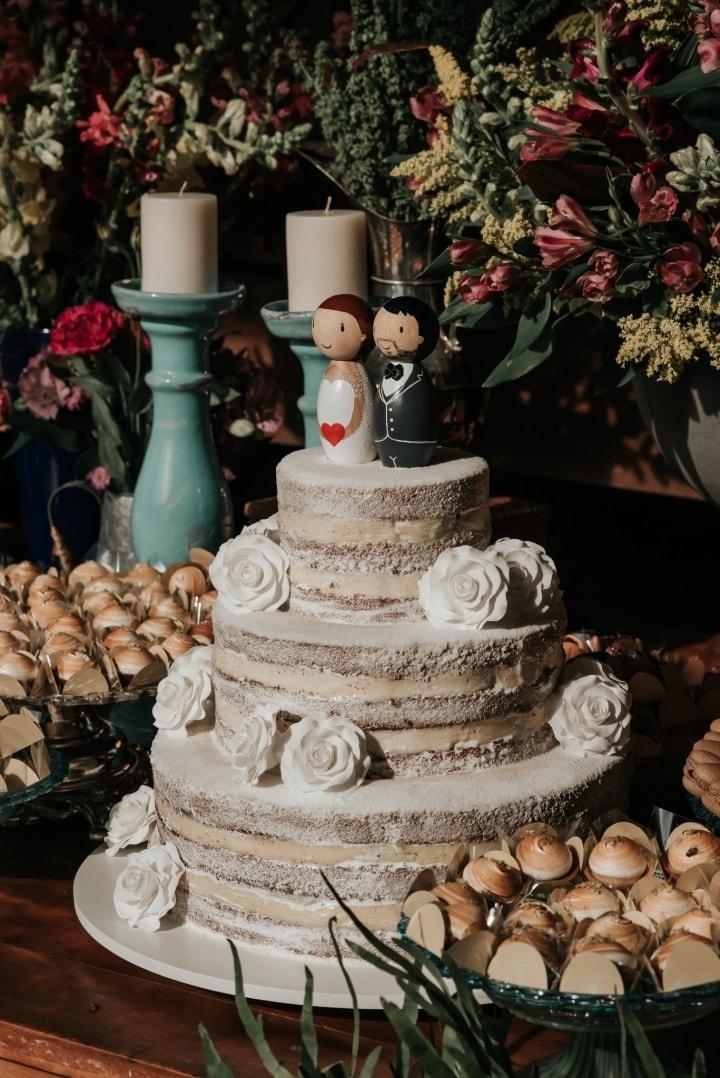 Bolo decorado de casamento