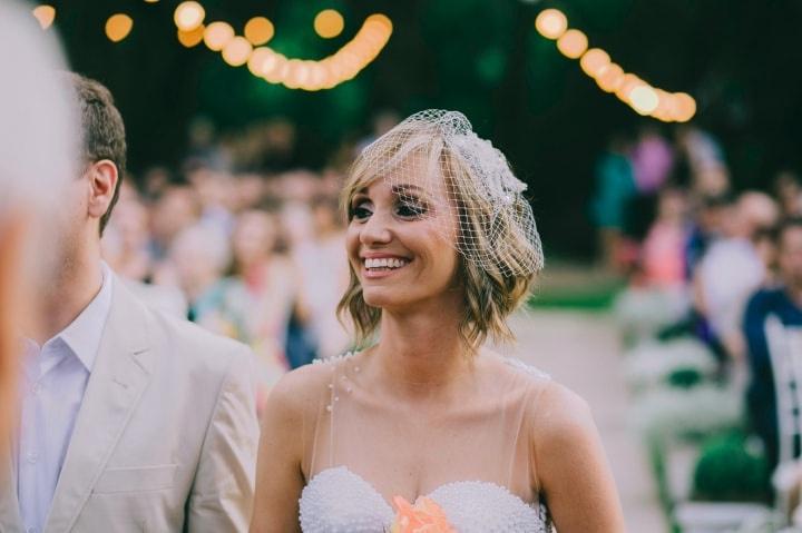 Penteado curto de casamento