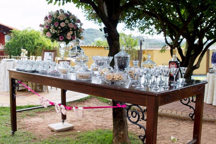 Decoração da mesa de café