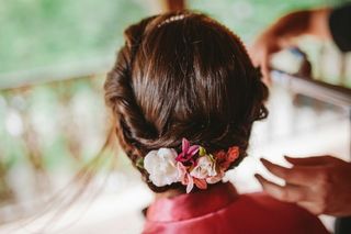 Penteado curto de casamento