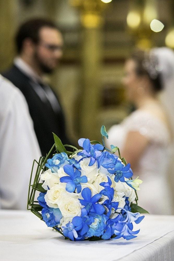 Buquê azul para a noiva: 80 inspirações para a noiva