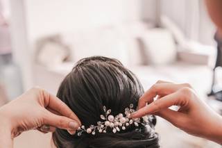 Penteado de novia com cabelo longo