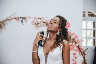 Penteado de novia com cabelo longo