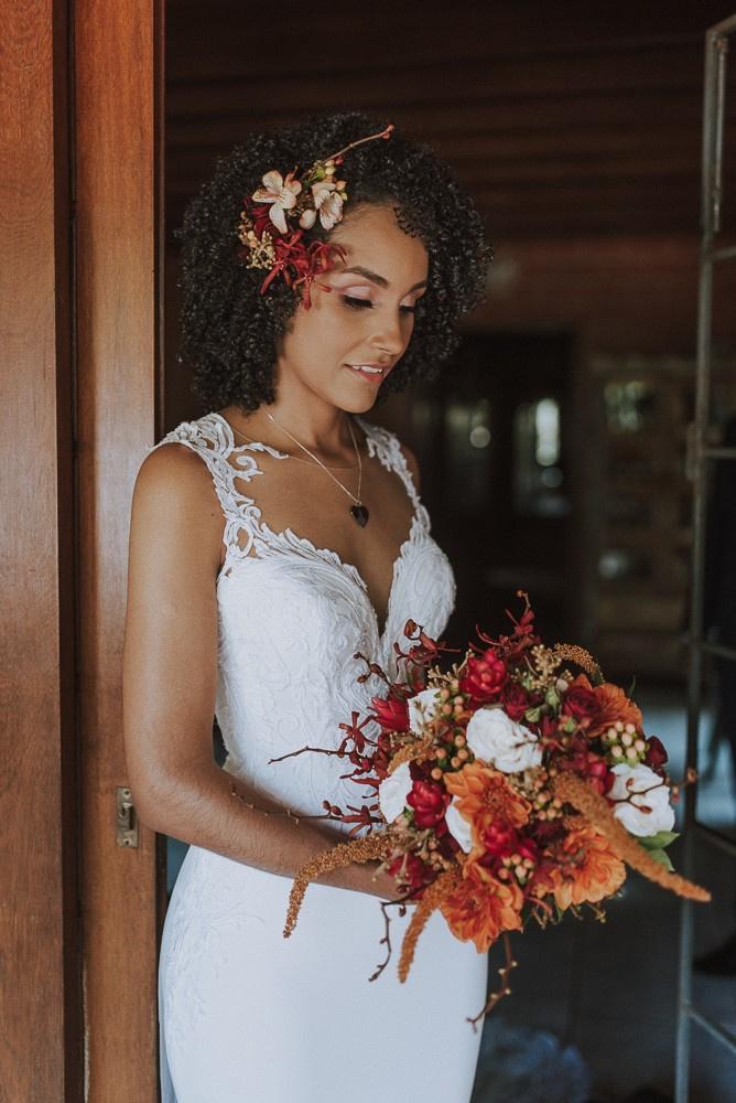 Penteado curto de casamento