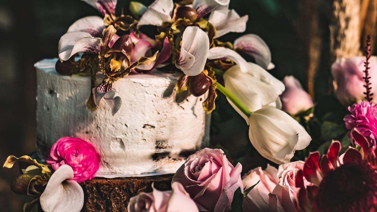 Bolo decorado de casamento