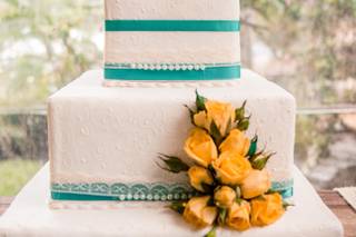 Bolo de casamento quadrado