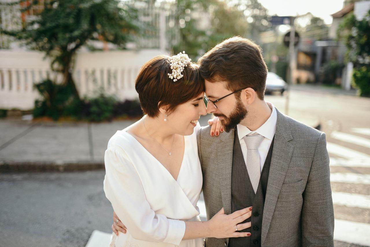 Penteado curto de casamento