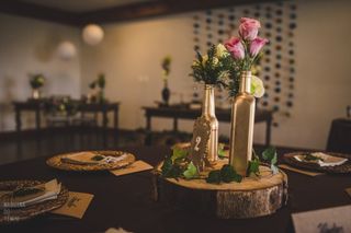 Enfeite de mesa para casamento rústico