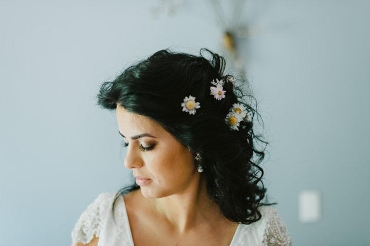 Penteado curto de casamento