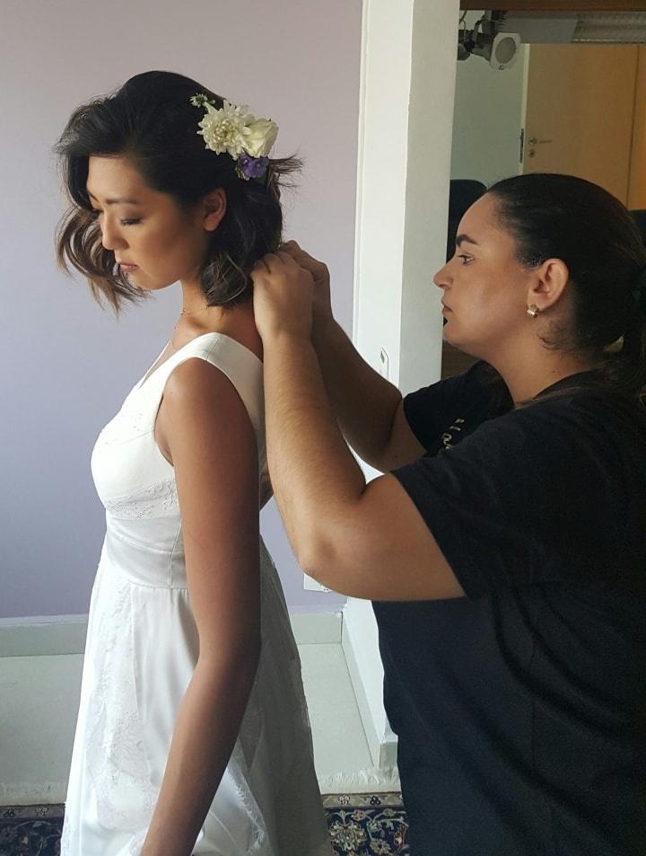 Penteado curto de casamento