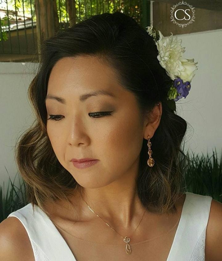 Penteado curto de casamento