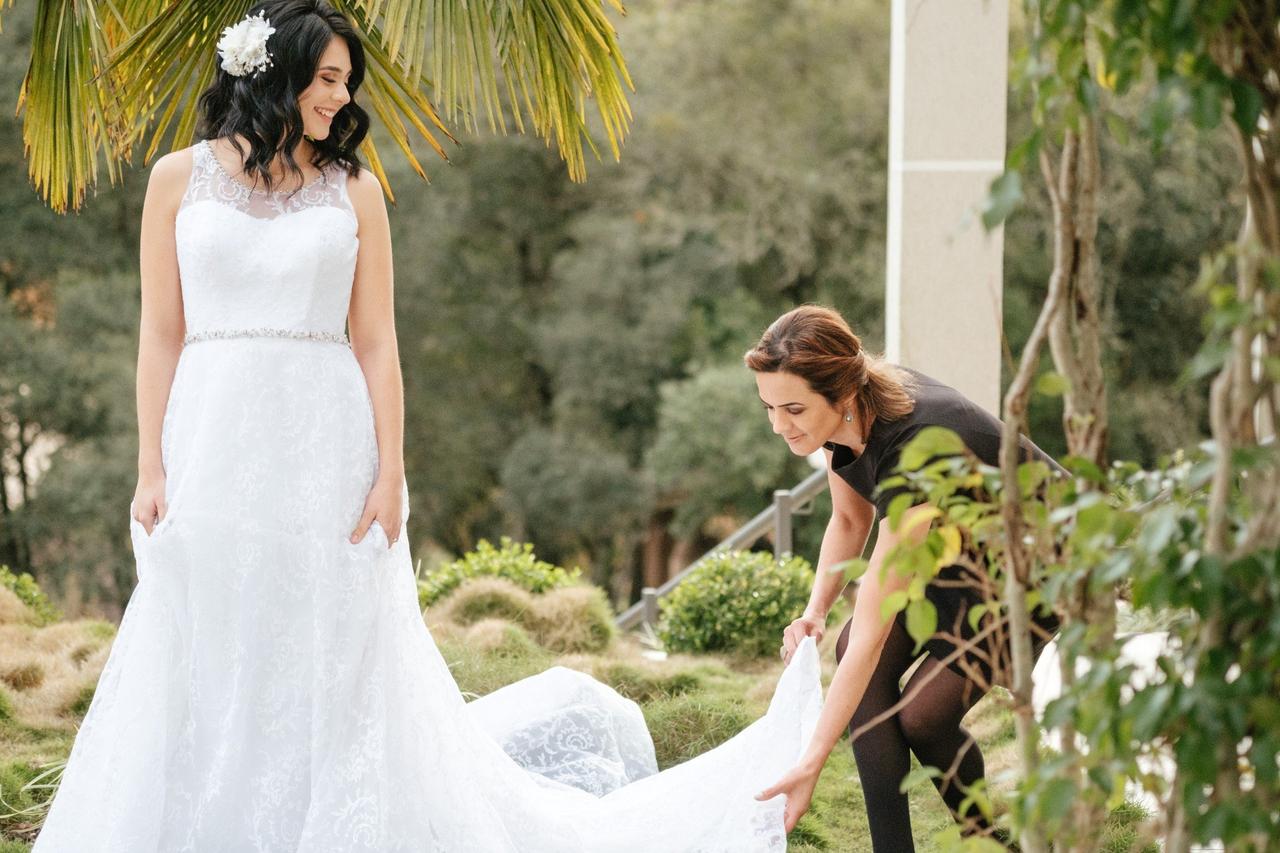 Penteado curto de casamento