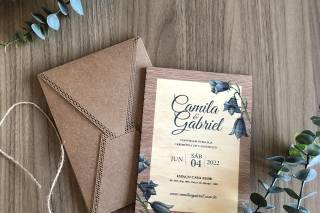 Convite de casamento com estampa floral