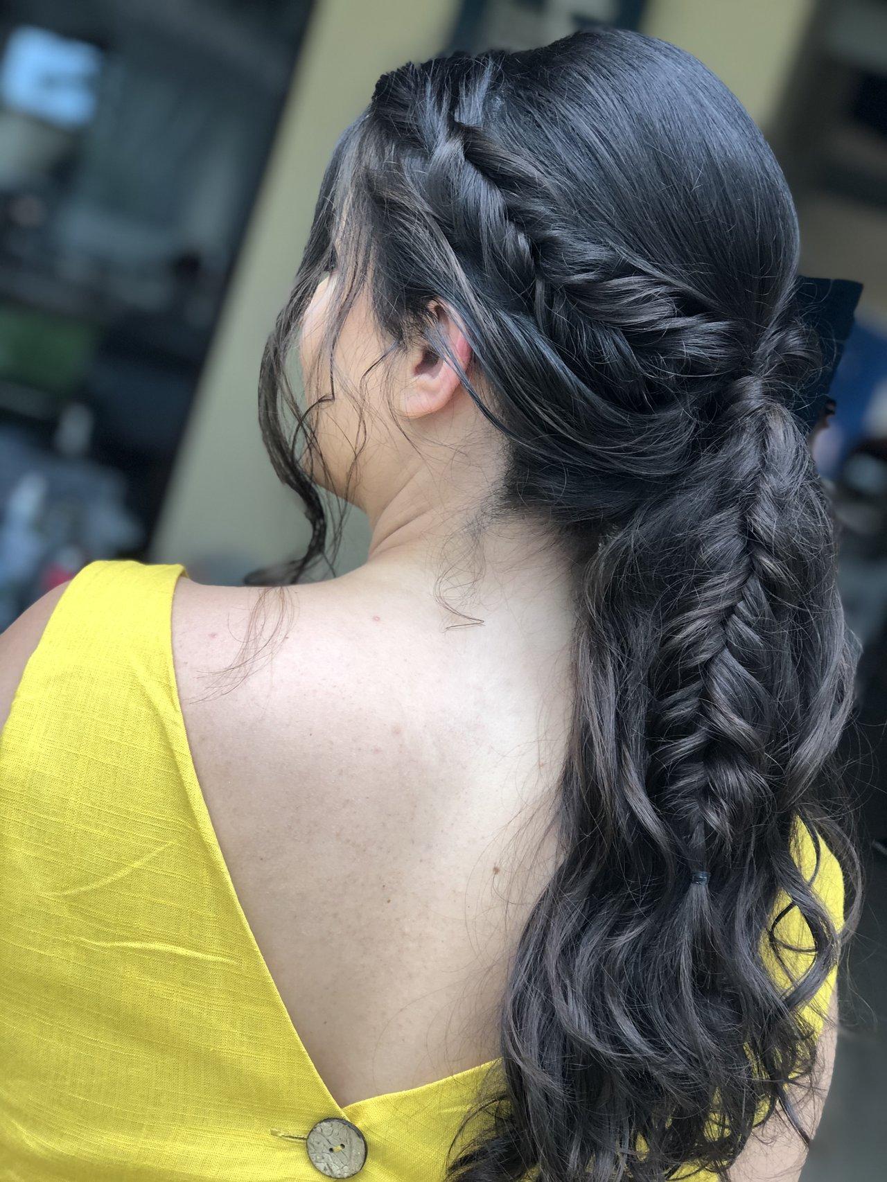 penteado madrinha casamentotrança cabelo comprido