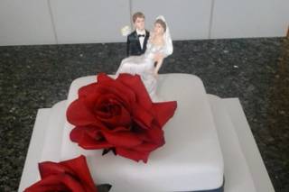 Bolo de casamento quadrado