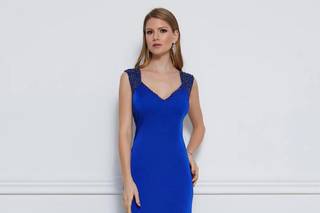 Vestido azul para casamento