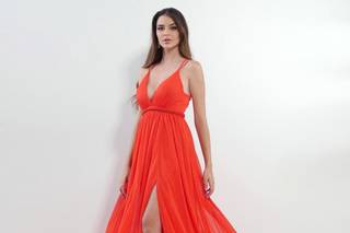 Vestido laranja para convidada de casamento