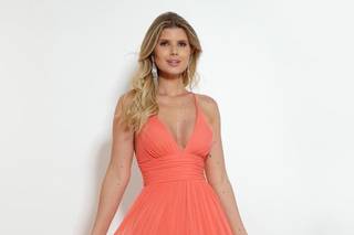 Vestido laranja para convidada de casamento