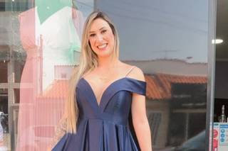 Vestido azul para casamento