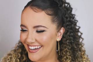 Noiva penteado cabelo cacheado