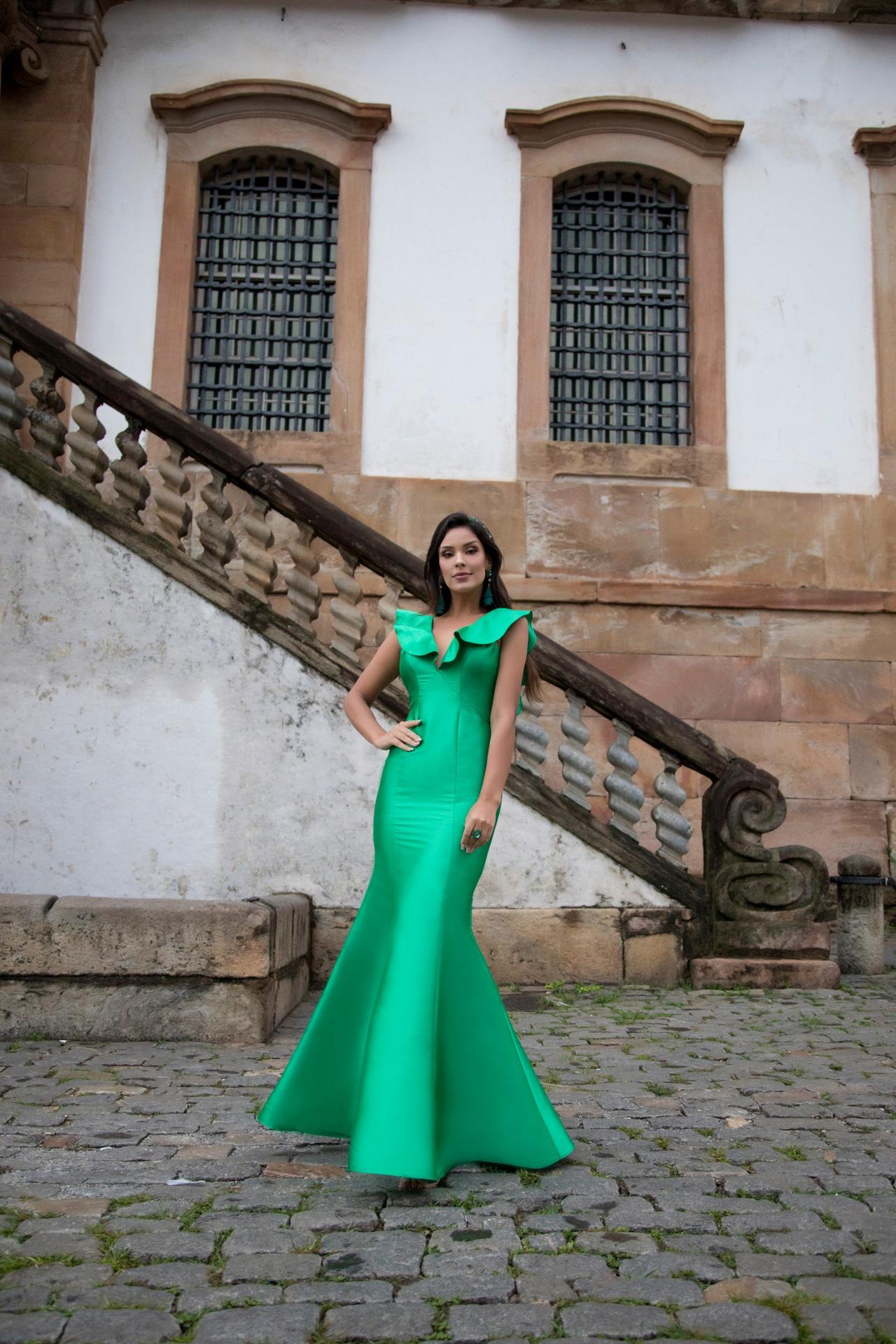 Vestido de festa verde