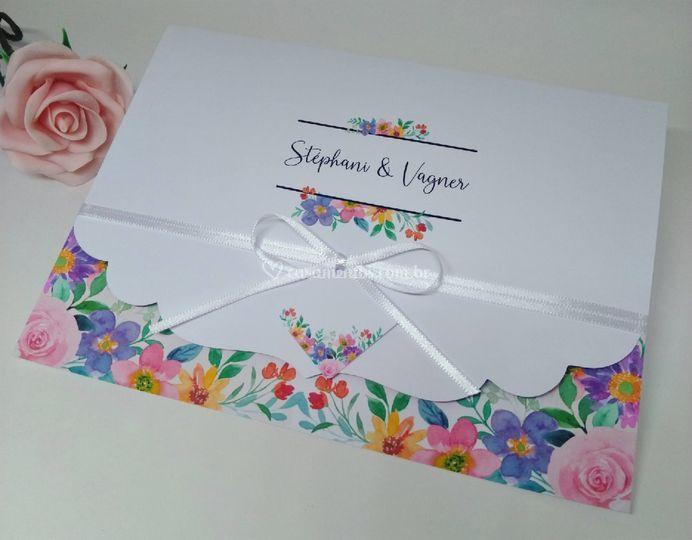 Modelo de envelope para convite de casamento