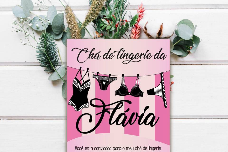 Convite de Chá de Lingerie