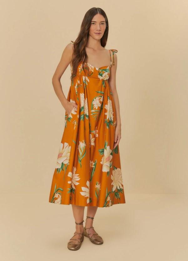 vestidos floridos midi