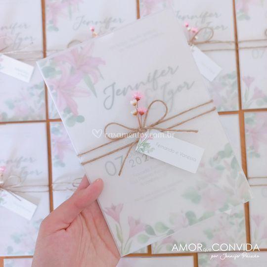 Modelo de envelope para convite de casamento