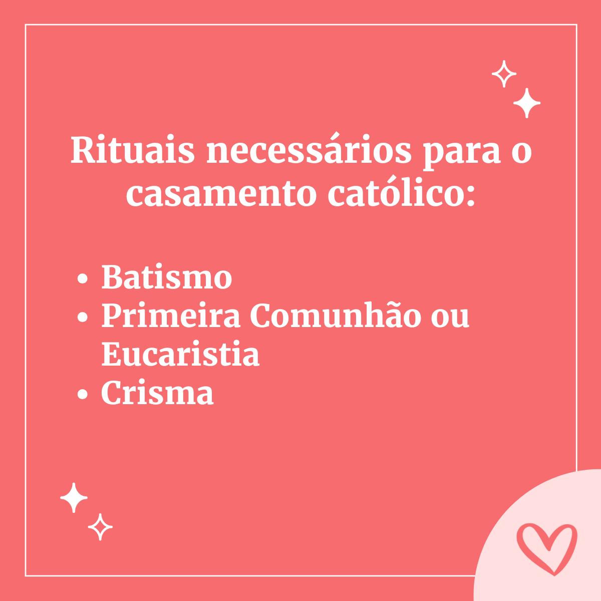 ritos casamento catolico batismo primeira comunhão ou eucaristia crisma