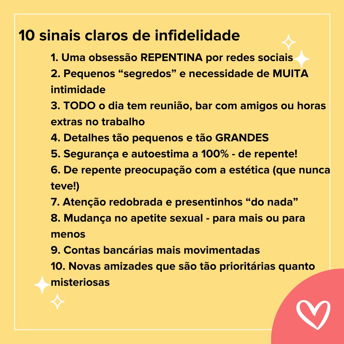 sinais de traição feminina