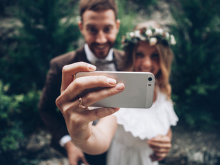 Faça um selfie de casamento