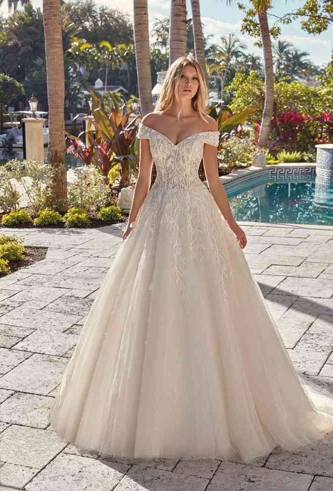 vestido de noiva com alça caida