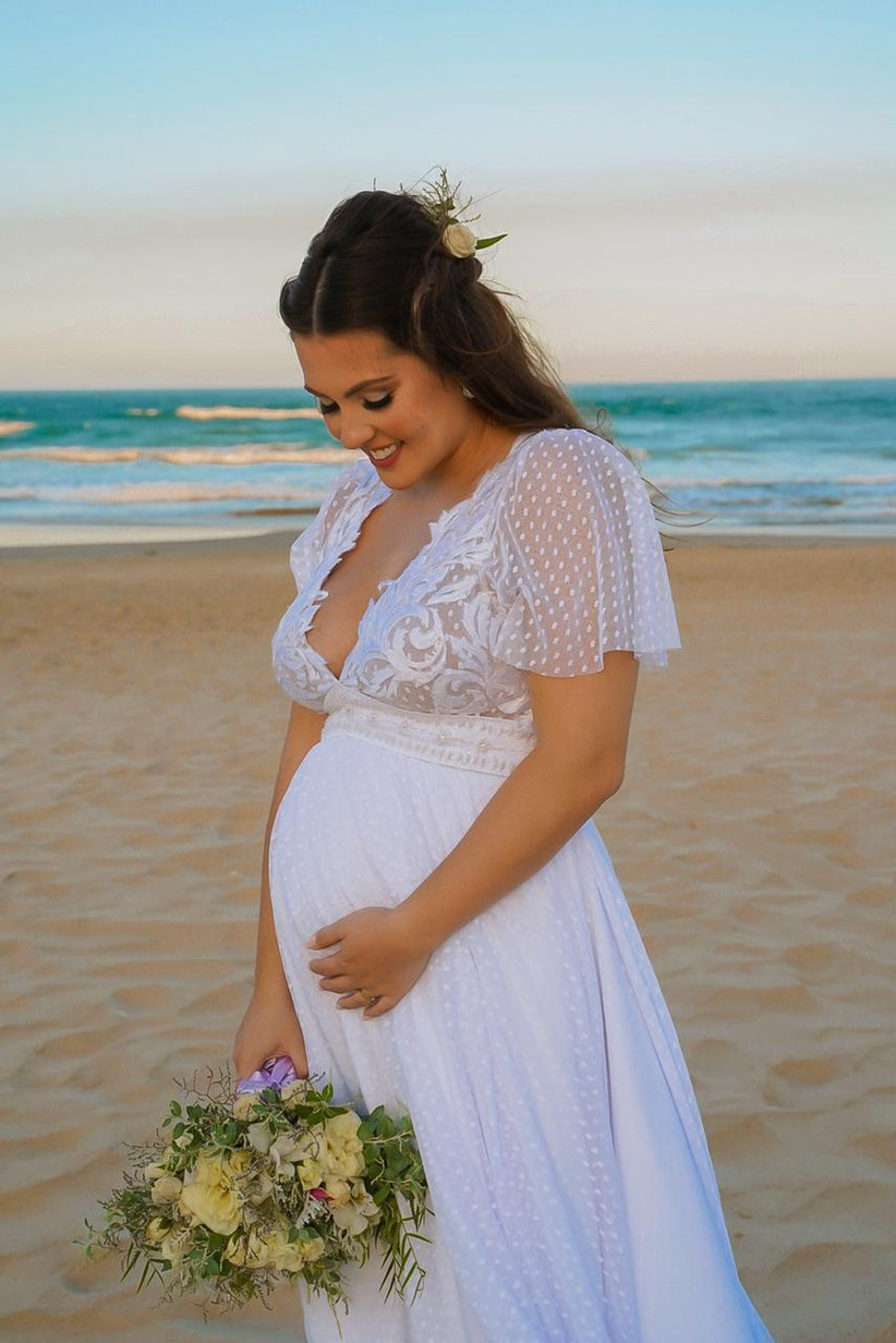 vestido de noiva para gravida de 6 meses