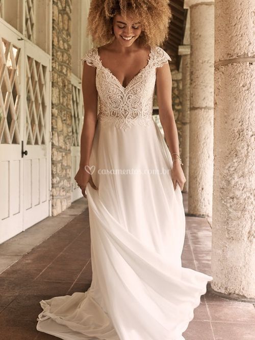 maggie sottero chiffon wedding dress