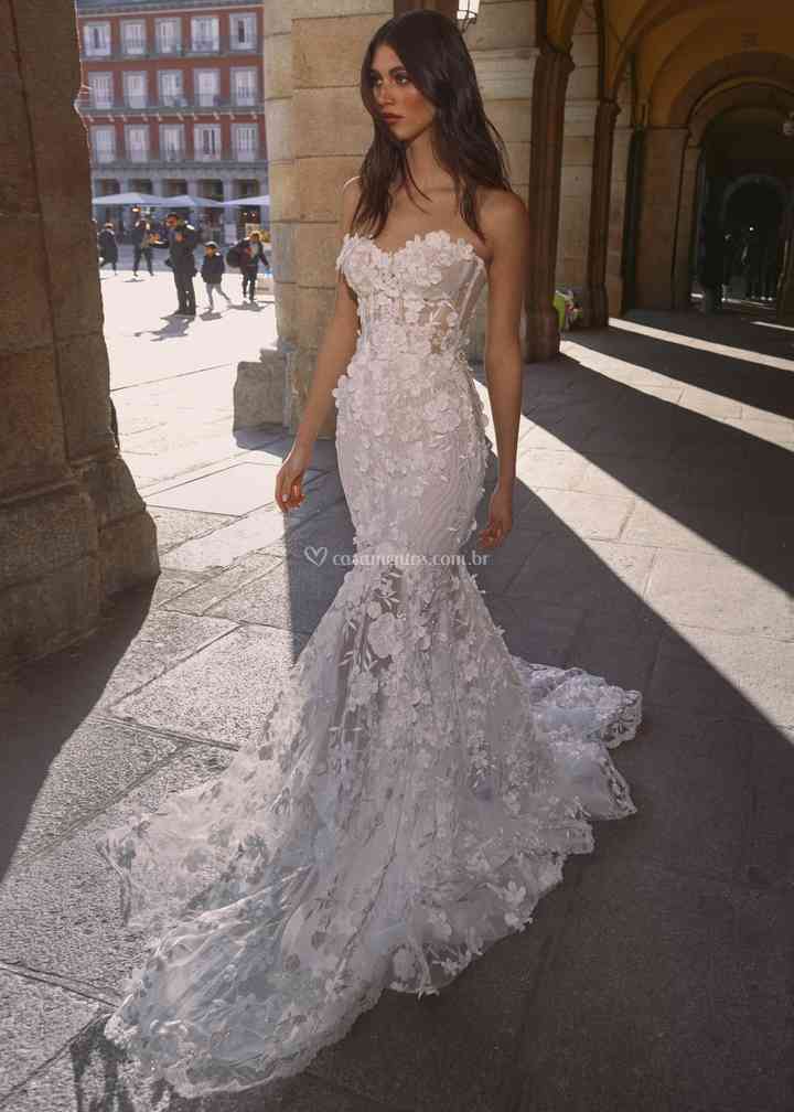 Vestido princesa sem mangas feminino, Vestidos de casamento