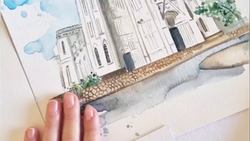 Pintura em Aquarela Personalizada Feitas 100% à mão
