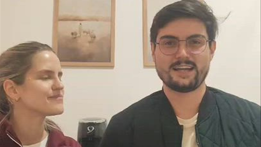 Mensagem do casal Athila e Ana Beatriz. 