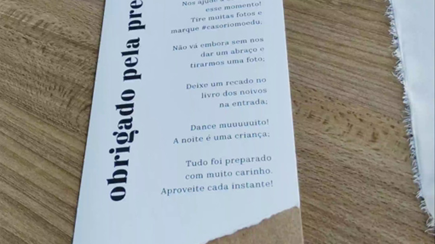 Menu e Agradecimentos