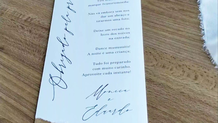 Menu e Agradecimentos