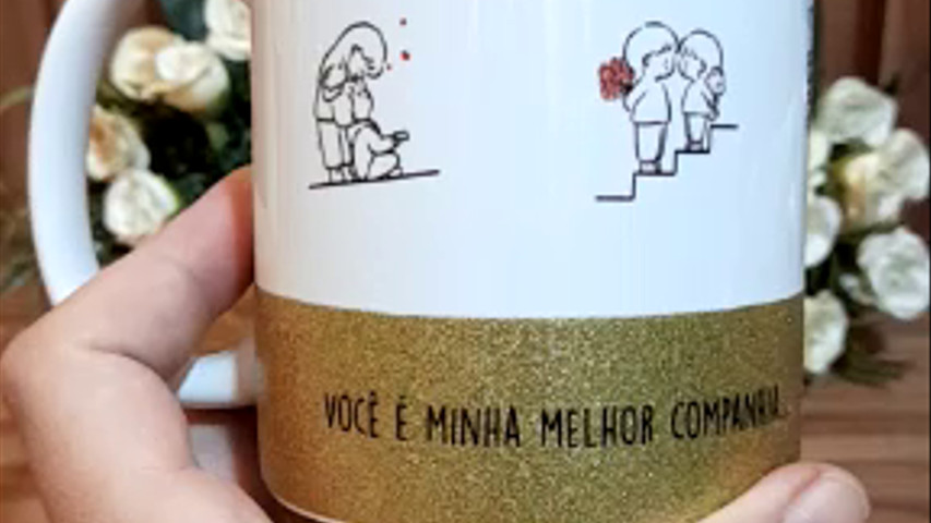 Caneca base com glitter