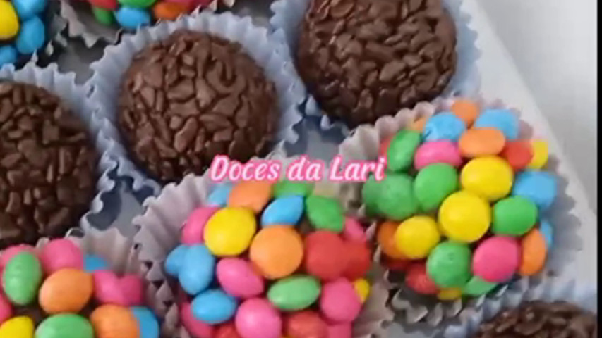 Brigadeiro tradicional e Confete