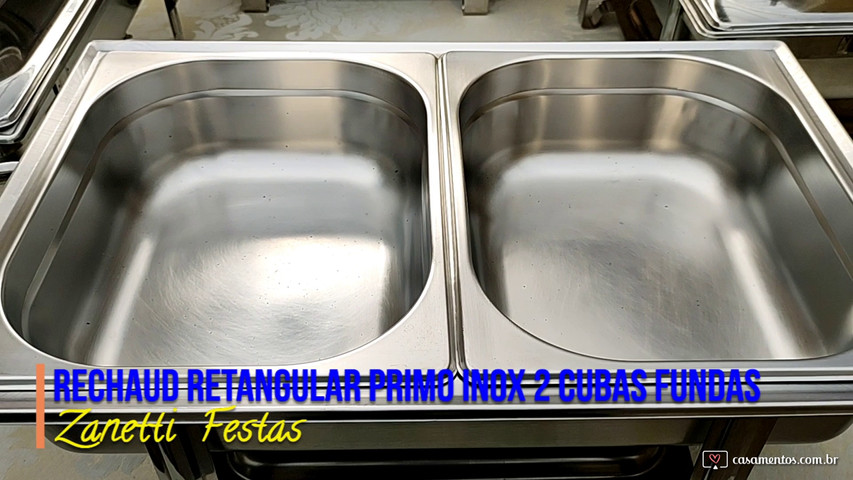 Rechauds Retangulares Primo inox ( Tampa removível )