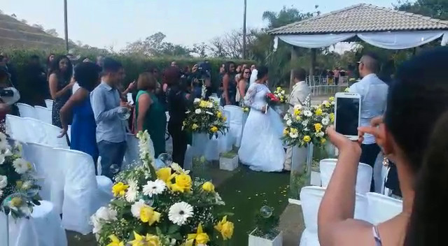 Cerimonia Ar livre com Bolhas de Sabão