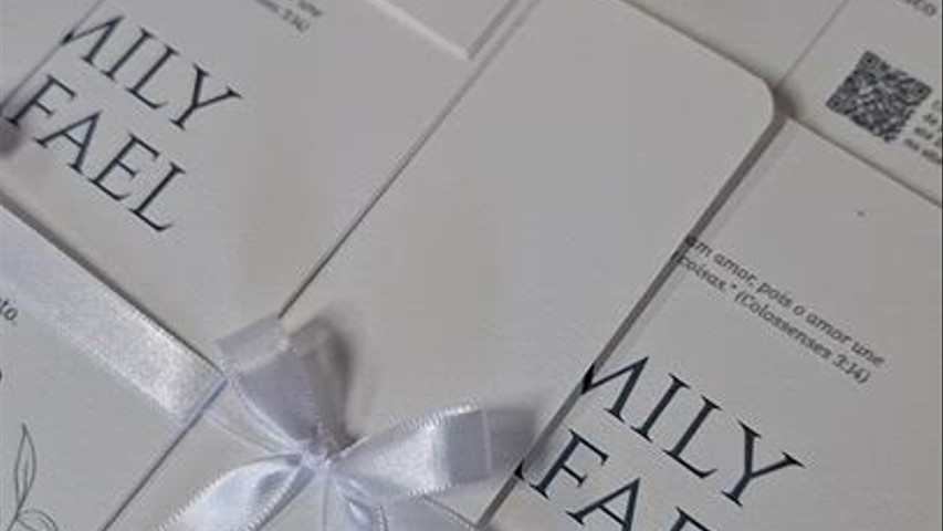 Convite meia capa branco